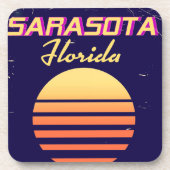 Sarasota Florida, jaren '80, oude reisprint. Onderzetter (Voorkant)