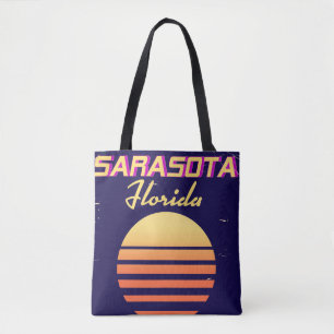 Sarasota Florida jaren 80 vintage reisprent. Tote Bag