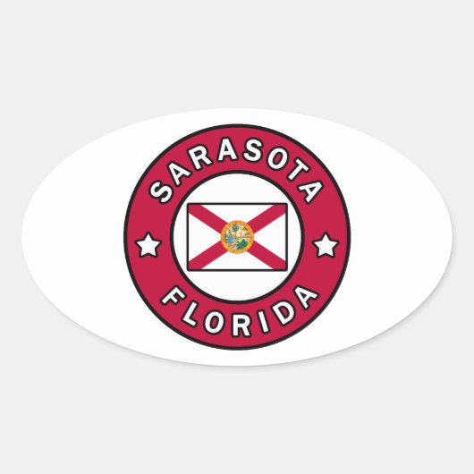 Sarasota Florida Ovale Sticker (Voorkant)