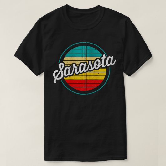 Sarasota Florida Retro Sunset verhit B T-shirt (Design voorkant)