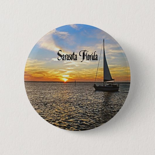 Sarasota Florida Ronde Button 5,7 Cm (Voorkant)