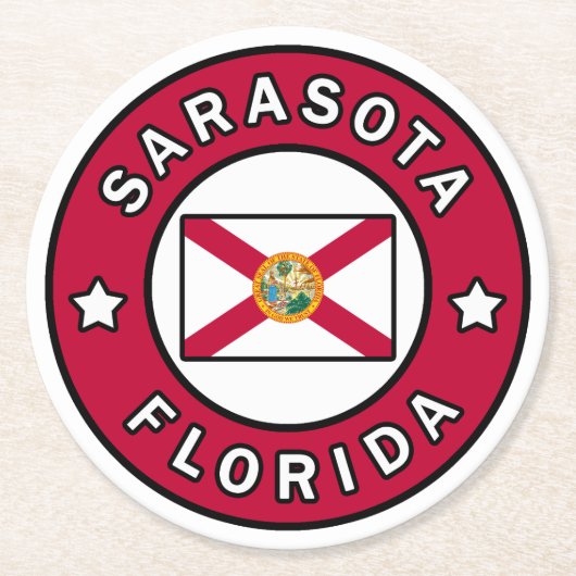 Sarasota Florida Ronde Kartonnen Onderzetter (Voorkant)