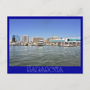 Sarasota, Florida skyline van de baai. Briefkaart