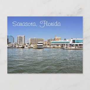 Sarasota, Florida skyline van de baai. Briefkaart