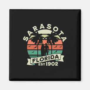 Sarasota Florida Strand Surfen Zomer Vakantie Vin Magneet
