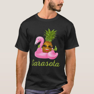 Sarasota Florida Strand Tropische Flamingo Ananas T-shirt