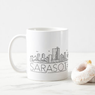 Sarasota, Florida Stylized Skyline Coffee Mok