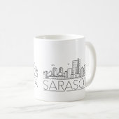 Sarasota, Florida Stylized Skyline Coffee Mok (Voorkant rechts)