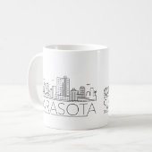 Sarasota, Florida Stylized Skyline Coffee Mok (Voorkant links)