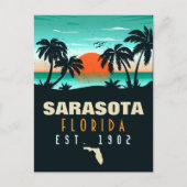 Sarasota Florida Tropical Retro Sunset Souvenirs Briefkaart (Voorkant)