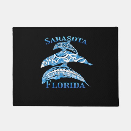 Sarasota Florida Vacation Tribal Dolphins Deurmat (Voorkant)