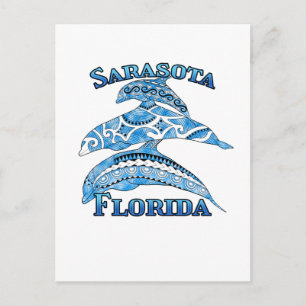Sarasota Florida Vakantie Tribale Dolfijnen Briefkaart