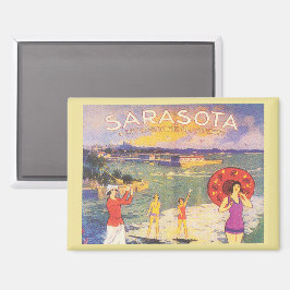 Sarasota Florida vintage jaren 1920 scene Magneet