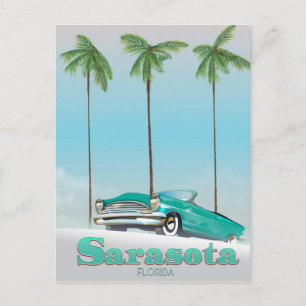 Sarasota Florida Vintage stijl reisposter Briefkaart