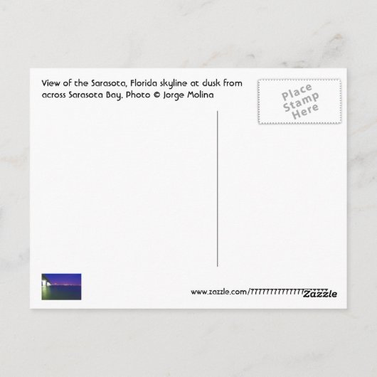 Sarasota, Florida, VS Briefkaart (Achterkant)
