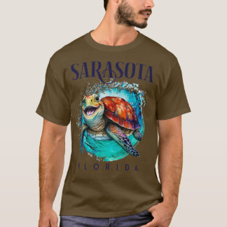 Sarasota Florida Waterverf Happy Zee Turtle T-shirt
