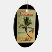 Sarasota Palm Tree Vintage Travel Keramisch Ornament (Rechts)
