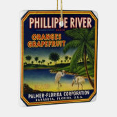 Sarasota Phillippe Citrus Label Keramisch Ornament (Rechts)