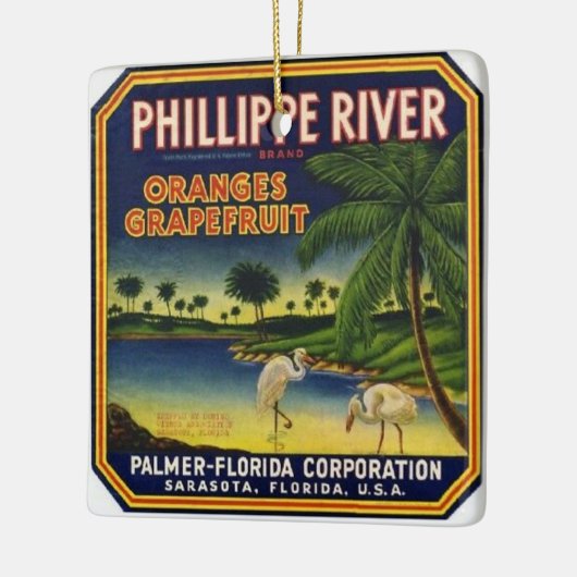 Sarasota Phillippe Citrus Label Keramisch Ornament (Links)