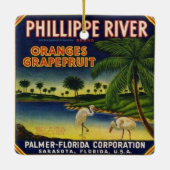 Sarasota Phillippe Citrus Label Keramisch Ornament (Achterkant)