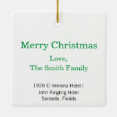 Sarasota Ringling Hotel Keramisch Ornament (Achterkant)