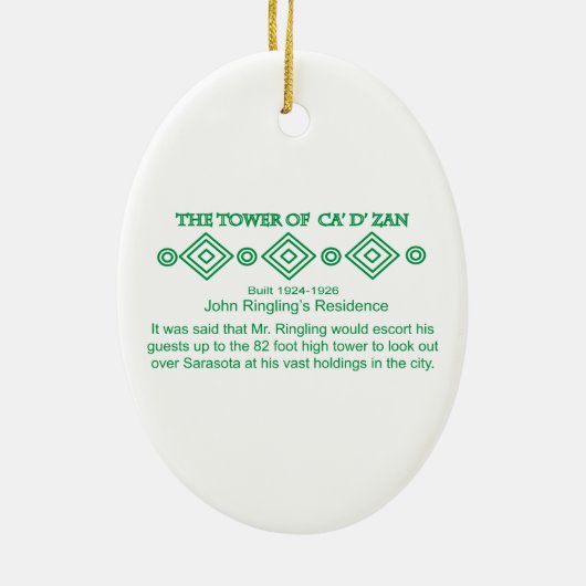 Sarasota Ringling Landmark Ornament (Achterkant)