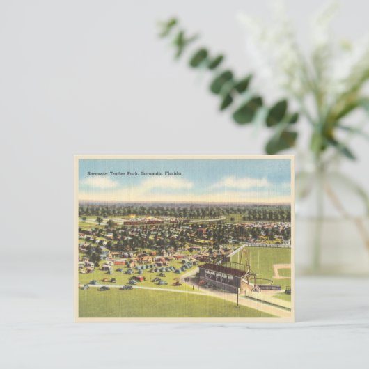 Sarasota Trailer Park vintage Briefkaart (Staand voorkant)