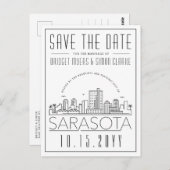 Sarasota Wedding | De gestileerde Veldlijn sparen  Briefkaart (Voorkant / Achterkant)