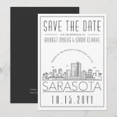 Sarasota Wedding | De gestileerde Veldlijn sparen  Kaart (Voorkant / Achterkant)