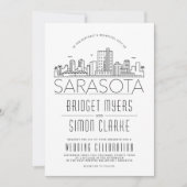 Sarasota Wedding | Veldlijnuitnodiging voor styliz Kaart (Voorkant)