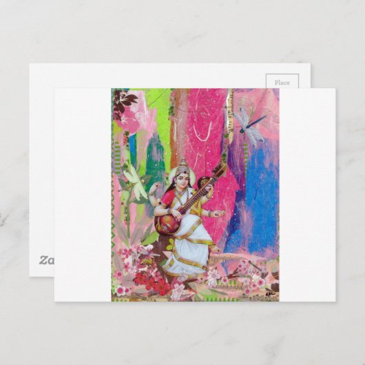 Saraswati Briefkaart (Voorkant / Achterkant)