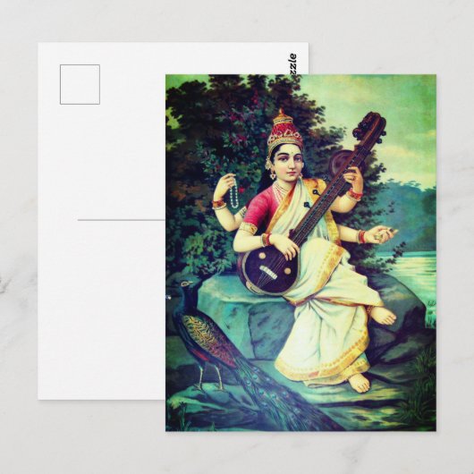 Saraswati Briefkaart (Voorkant / Achterkant)