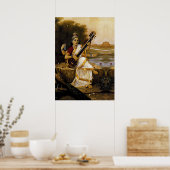 SARASWATI - Diviniteit van kunst en rivieren Poster (Keuken)