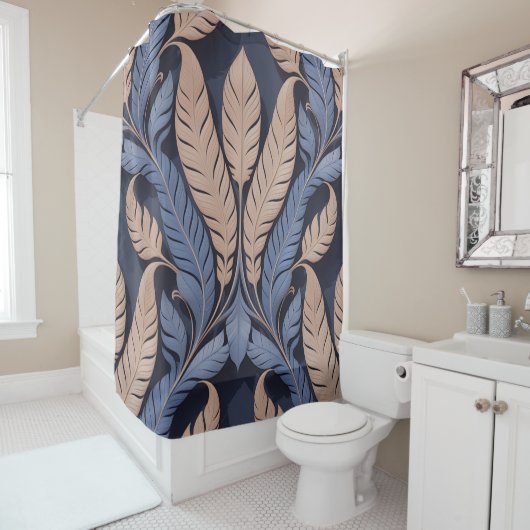 Saraswati Feather Relief Douchegordijn (In situ)