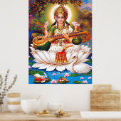 Saraswati Goddess of Art & Education Poster (Keuken)