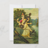 Saraswati, Godin of Music van Raja Ravi Varma Bedankkaart (Voorkant)