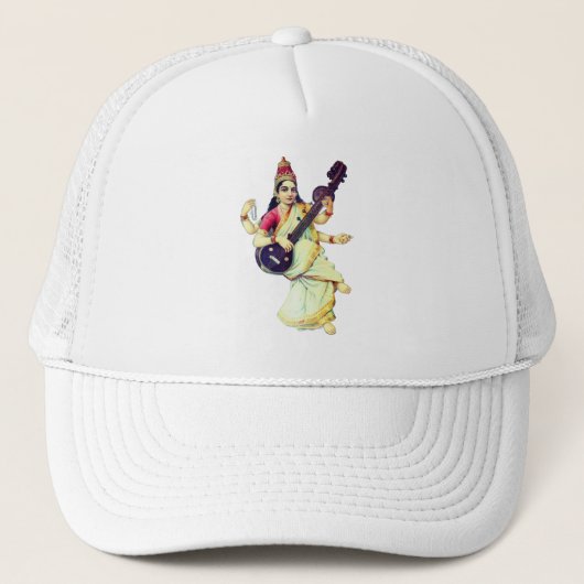 Saraswati, Hindoe Godin Trucker Pet (Voorkant)