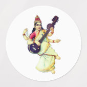 Saraswati, Hindu Goddess Labels (Design 2)