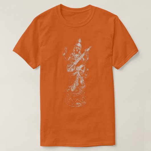 Saraswati Hindu Goddess Mantra Sanskrit T-shirt (Design voorkant)