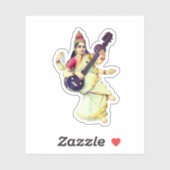 Saraswati, Hindu Goddess Sticker (Vel)