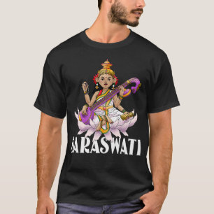 Saraswati Hindu Goddess van het Wisdom Diwali-fest T-shirt