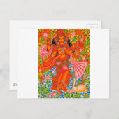 SARASWATI HINDU GODESS OF LEARNING TANJORE BRIEFKAART (Voorkant / Achterkant)