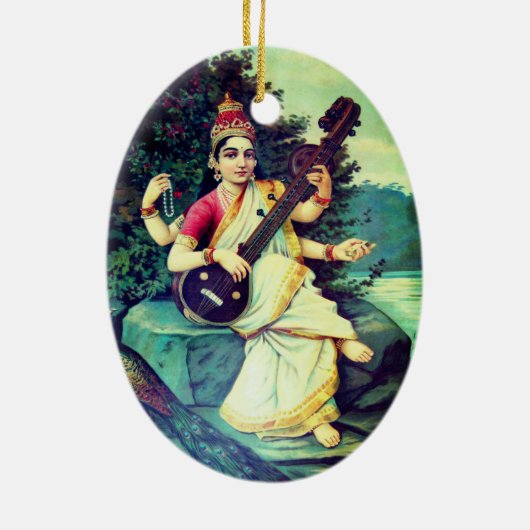 Saraswati Keramisch Ornament (Achterkant)