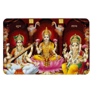 Saraswati, Lakshmi en Ganesha Flexi Magnet Magneet