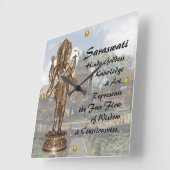 Saraswati op Bali Vierkante Klok (Hoek)