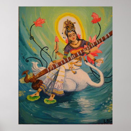 Saraswati Painting Poster (Voorkant)