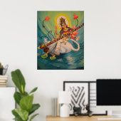 Saraswati Painting Poster (Thuiskantoor)