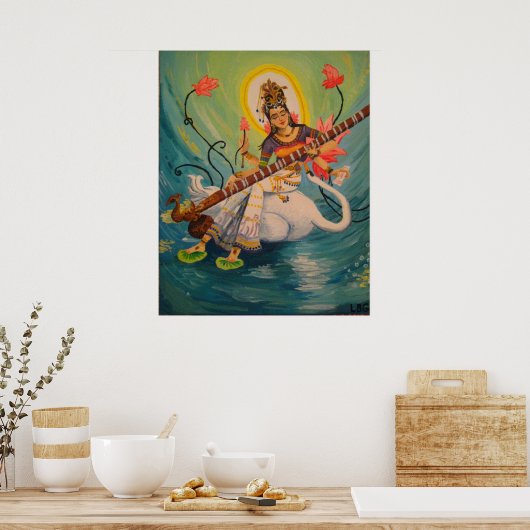 Saraswati Painting Poster (Keuken)