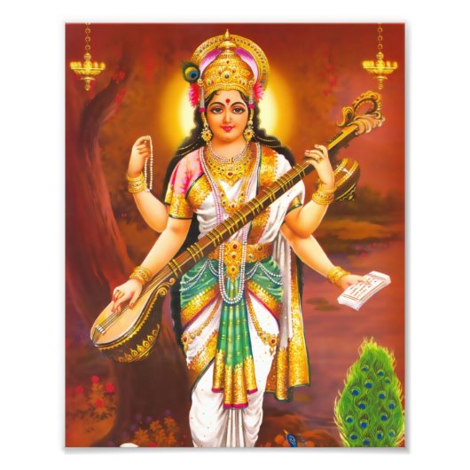 Saraswati Print (8 x 10 inch) - Versie 2 Foto Afdruk (Voorkant)
