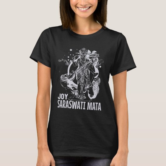 Saraswati Puja Hindu Godin T-shirt (Voorkant)